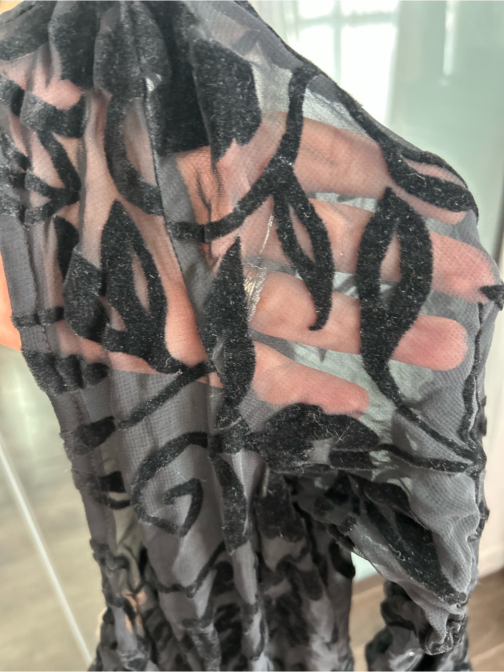 Anna Sui goth runway Floral Velvet Maxi Dress  8 - Picture 6 of 16